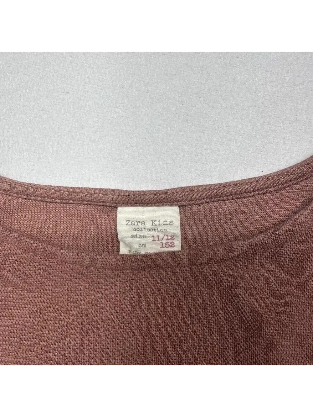Zara Kids T-Shirt Dress Girls 11/12 Mauve Tout est Magique Long Sleeve Knit